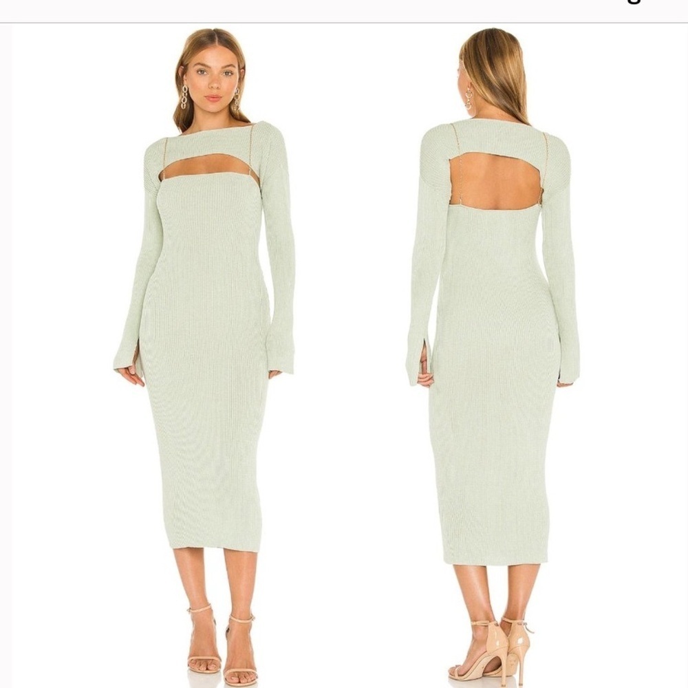 Bubish Lovely Mint Green Knit Two Piece MIDI Dress